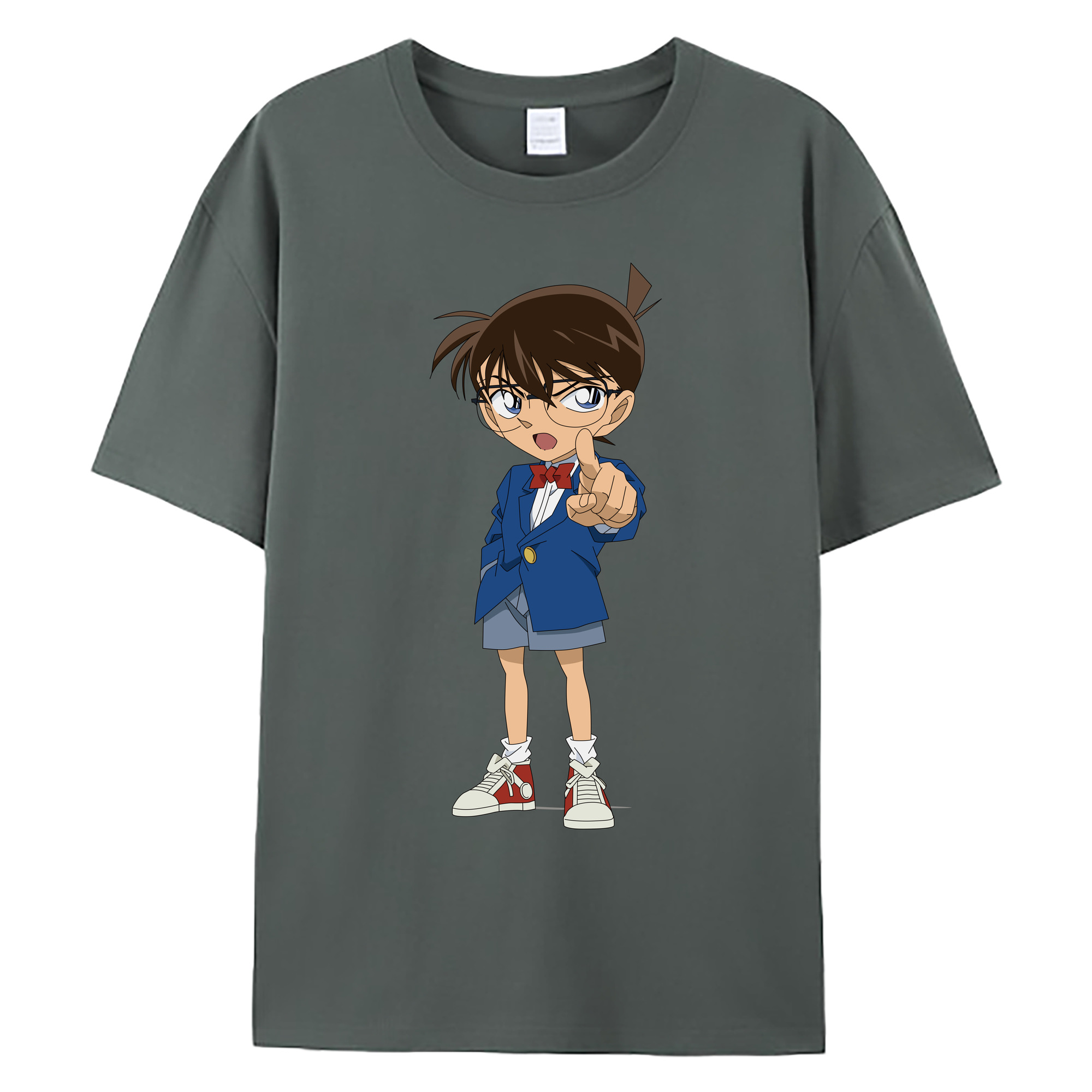（画像用） 名探偵コナン 江戸川 コナン Detective Conan Conan Edogawa 綿100％ メンズ半袖Tシャツ｜肌触りやわらか＆通気性